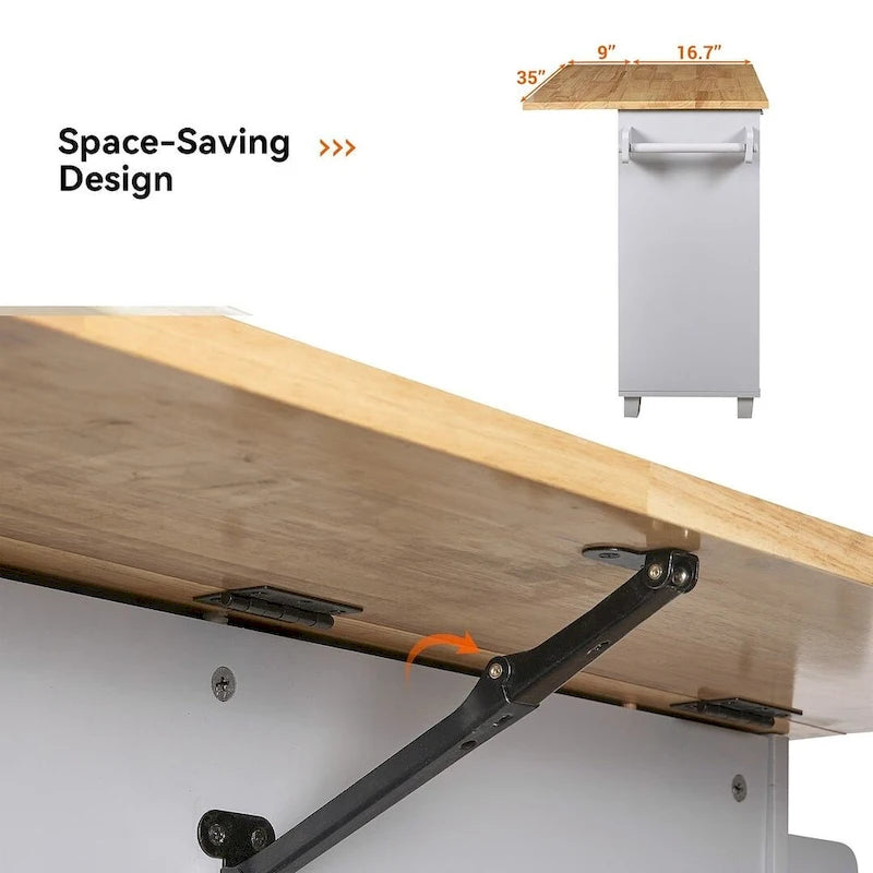 Rolling Kitchen Island Cart with Wheels , Drawer, Storage Racks