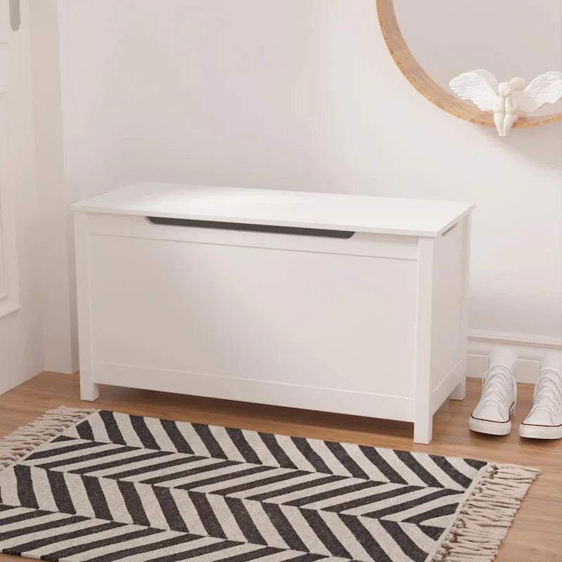 Kids Wooden Toy Box Storage with Safety Hinged Lid for Ages 3+ For Living Room,Dining Room,Entryway