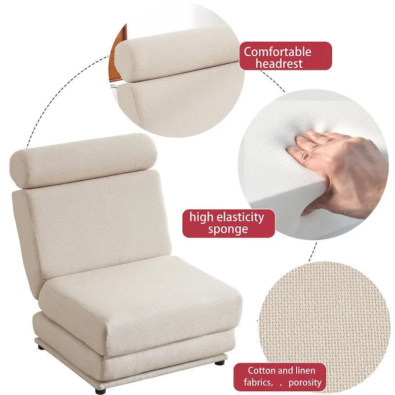 Single Sofa Chair Foldable Single Sofa Bed with Pillow,Portable Foldable Sofa Bed,Leisure Sofa Chair,Easy to Store