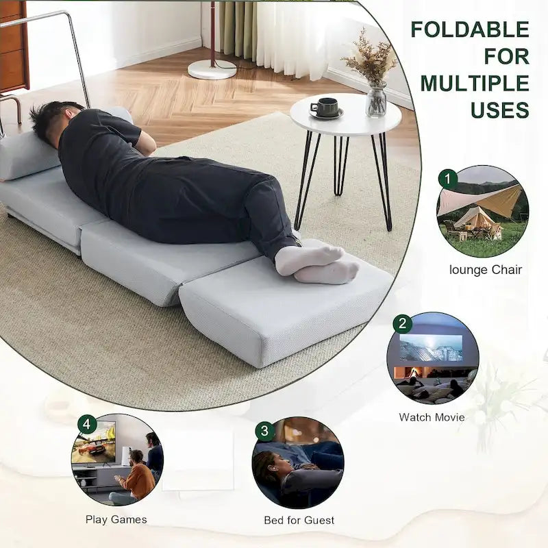 Single Sofa Chair Foldable Single Sofa Bed with Pillow,Portable Foldable Sofa Bed,Leisure Sofa Chair,Easy to Store