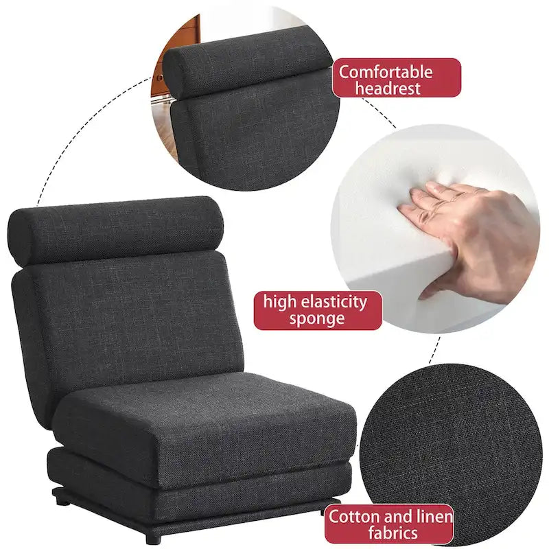 Single Sofa Chair Foldable Single Sofa Bed with Pillow,Portable Foldable Sofa Bed,Leisure Sofa Chair,Easy to Store