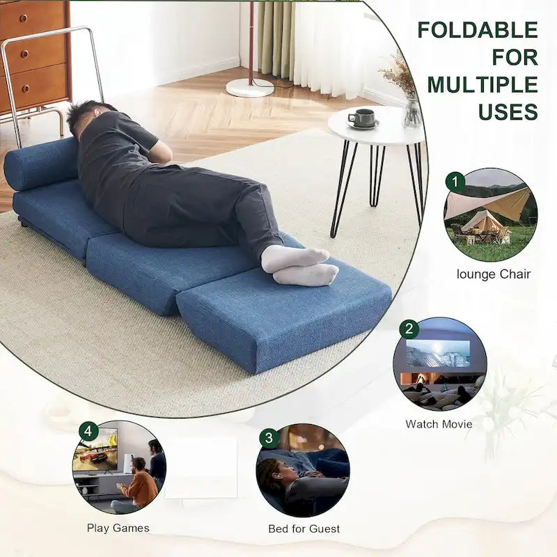 Single Sofa Chair Foldable Single Sofa Bed with Pillow,Portable Foldable Sofa Bed,Leisure Sofa Chair,Easy to Store