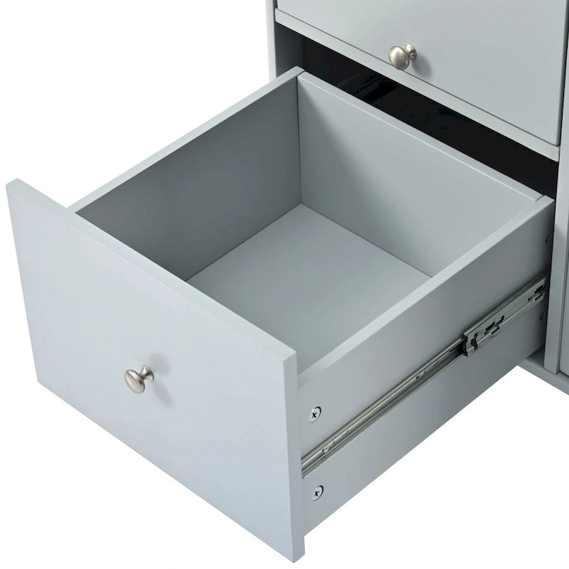 Rubberwood Kitchen Cart with Drop Leaf, Internal Storage Rack, Flip Cabinet Door, and 2 Drawers