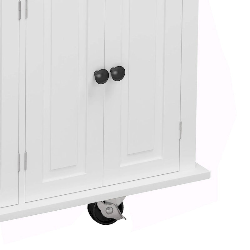 MDF Kitchen Cart with 4-Door and 2-Drawers, Spice Rack, Towel Rack