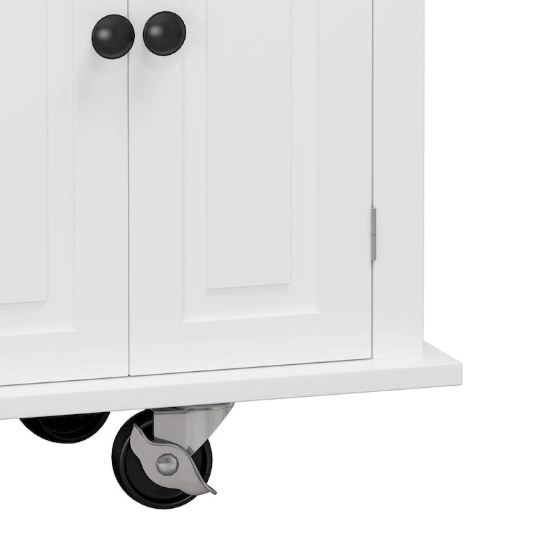MDF Kitchen Cart with 4-Door and 2-Drawers, Spice Rack, Towel Rack