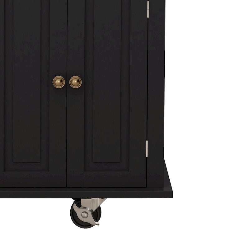 MDF Kitchen Cart with 4-Door and 2-Drawers, Spice Rack, Towel Rack