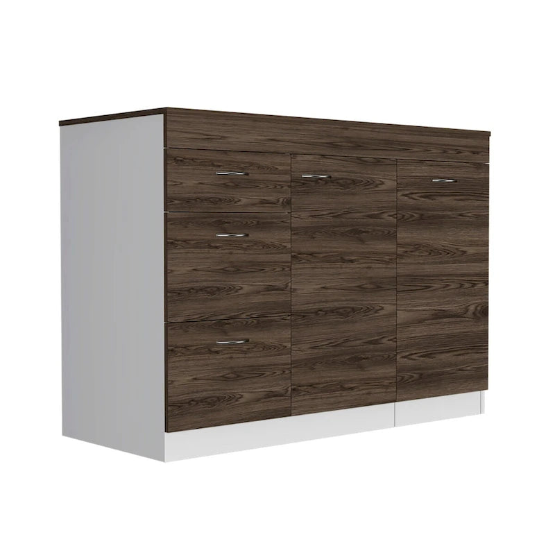 Grecia Kitchen Base Cabinet,Three Drawers, Two Internal Shelves - N/A