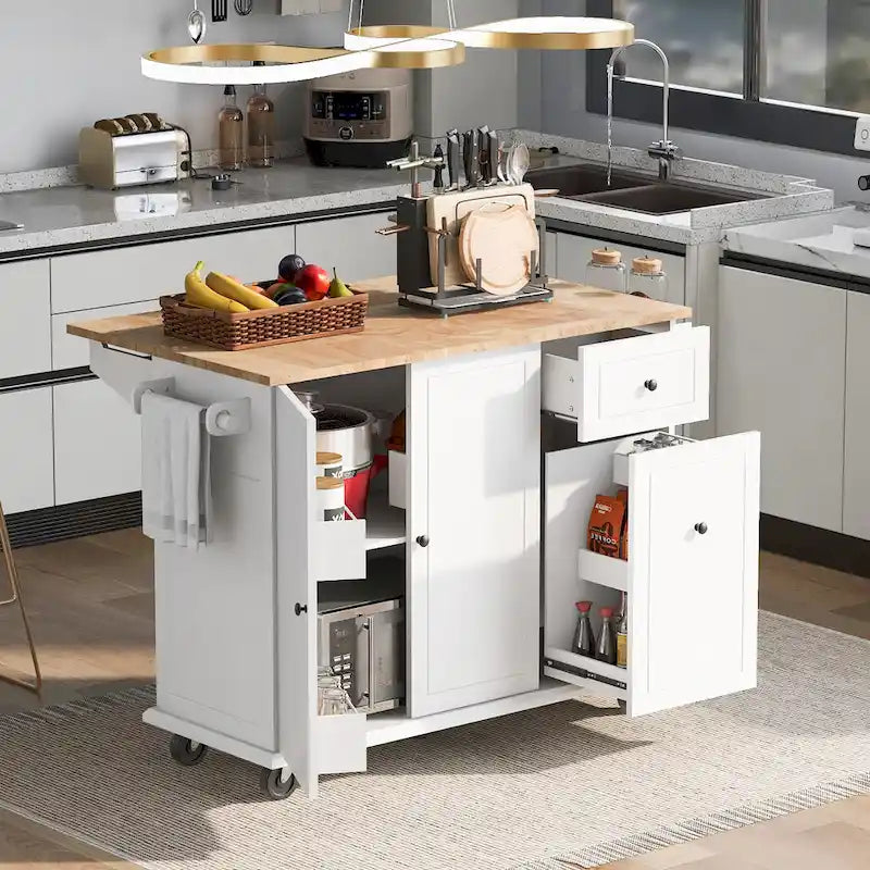Kitchen Island with Drop Leaf - N/A