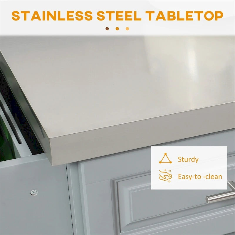 Rolling Kitchen Island with Storage,Portable Kitchen Cart