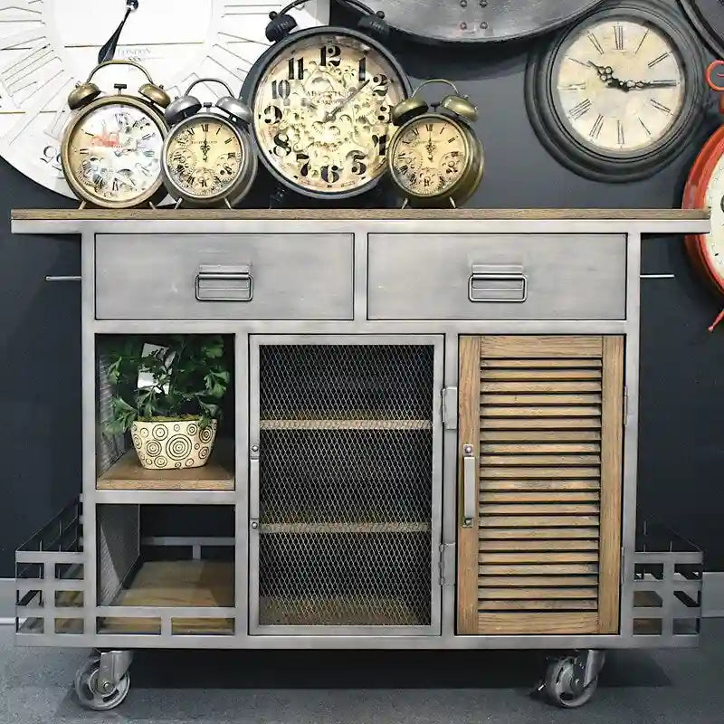 Jaxon Kitchen Island Antiqued Steel - N/A