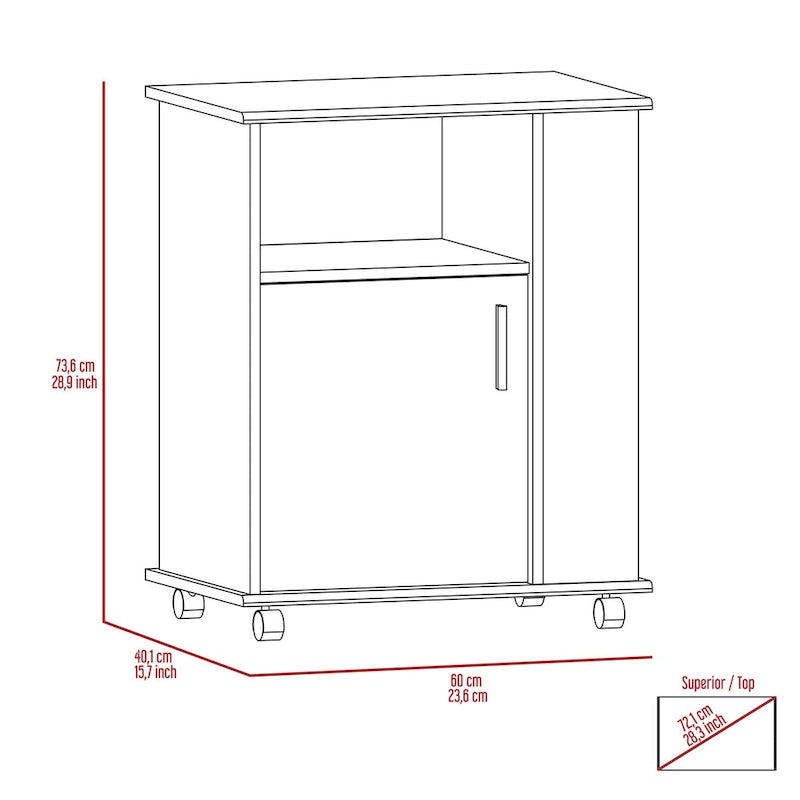 Kit Lower Microwave Cabinet, Single Door, Three Side Shelves-Black