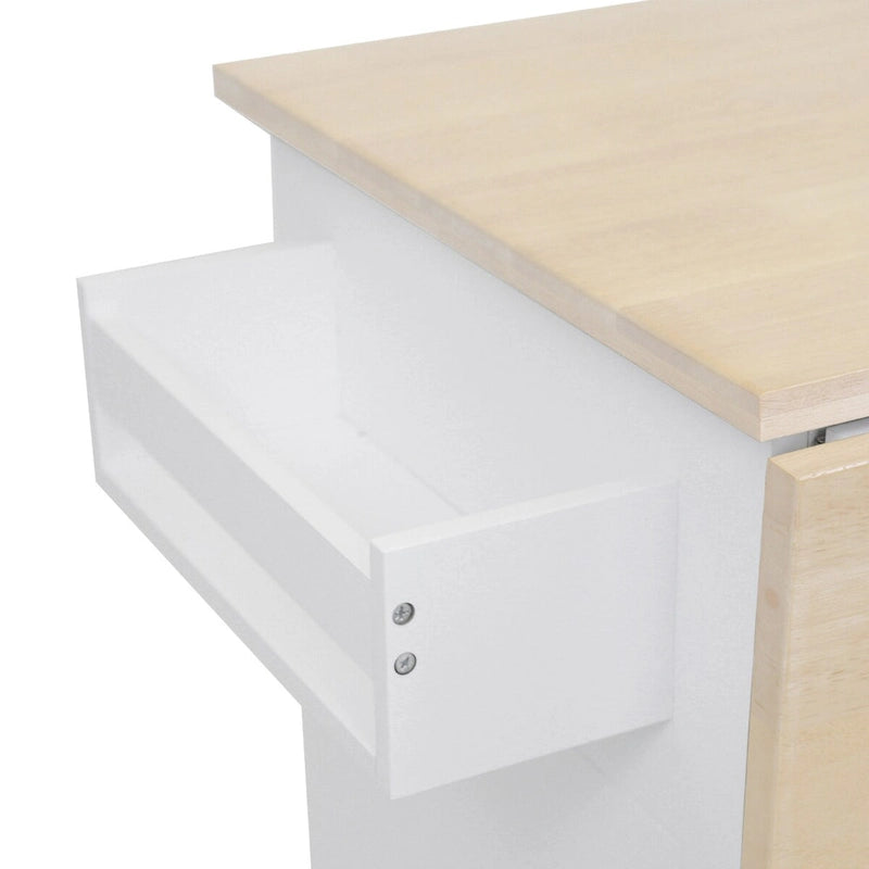 Kitchen Island with Drop Leaf,with Spice Rack, Towel Rack