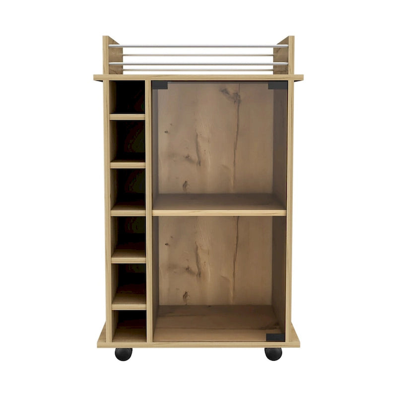 Savannah 6-Bottle 3-Shelf Bar Cart for Kitchen, Party and Living Room