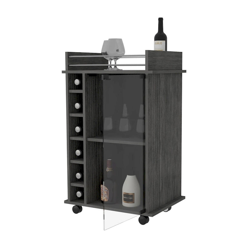 Savannah 6-Bottle 3-Shelf Bar Cart for Kitchen, Party and Living Room