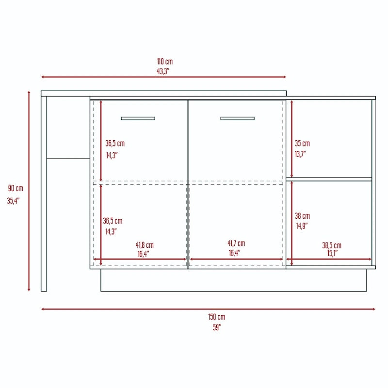 Chesterfield 2-Shelf 1-Drawer Kitchen Island Black Wengue and Light Oak