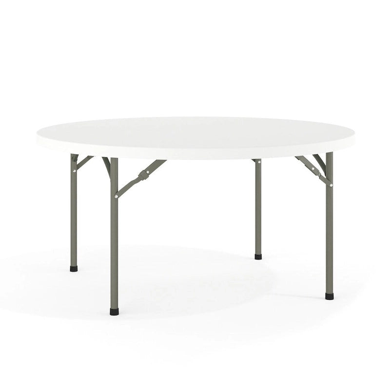 5-Foot Round Plastic Folding Event Table w/ 2 Thick Surface