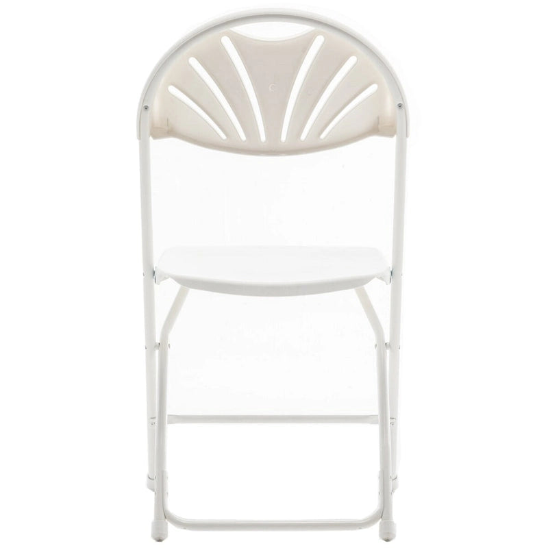 BTEXPERT White Plastic Folding Chair Steel Frame Commercial High Capacity Event Chair Lightweight Wedding Party Set of 6