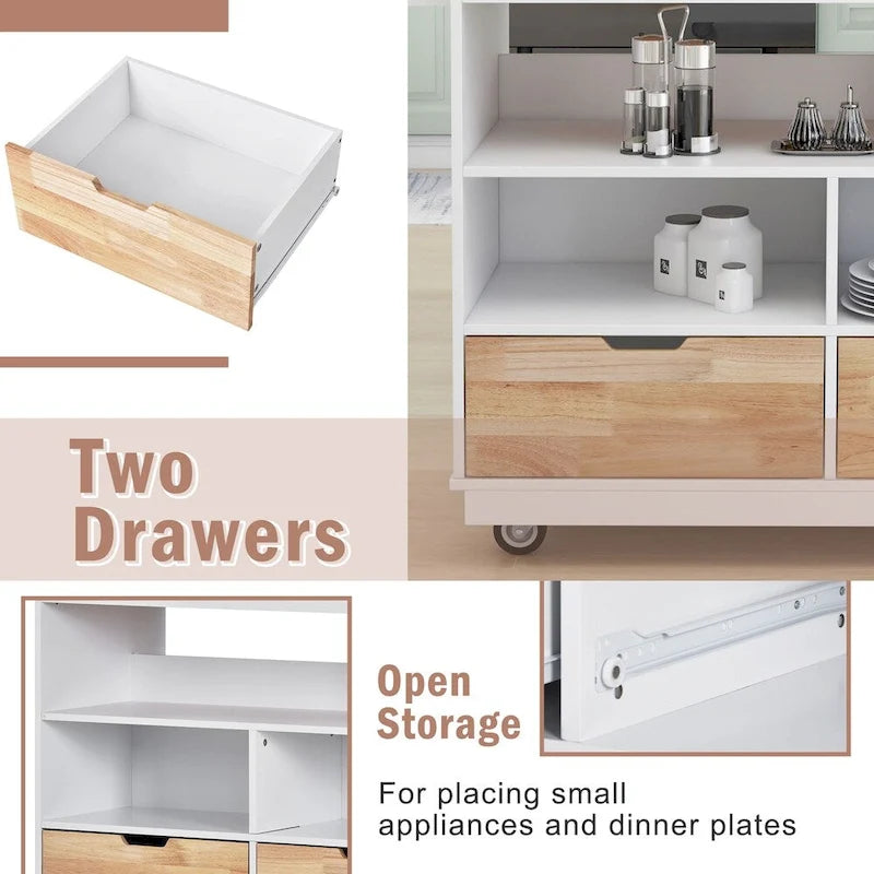 Rolling Kitchen Island Kitchen island Cart Spice Rack Kitchen Cart - 46.00L * 21.70W * 35.62H