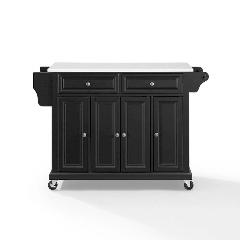 Crosley Full Size Granite Top Kitchen Cart in Black - 18d x 51.5w x 36h