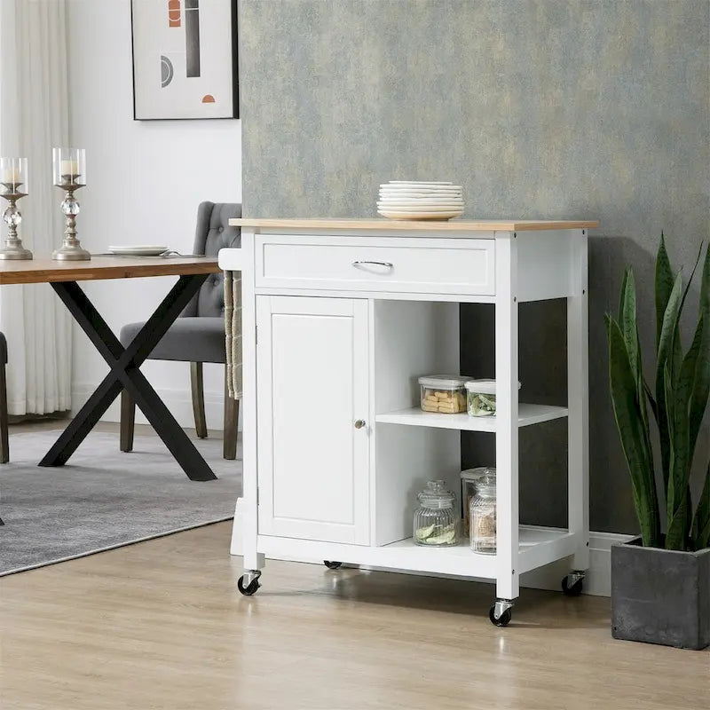 Rolling Kitchen Island with Storage