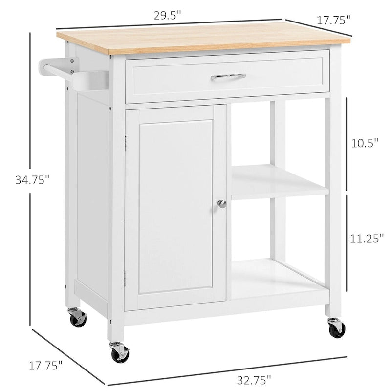 Rolling Kitchen Island with Storage