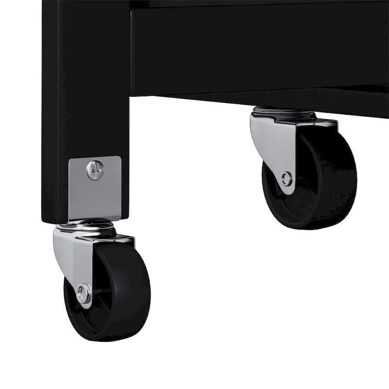 Multi-Functional Kitchen Island Cart with 2 Door Cabinet and Wine Rack - N/A