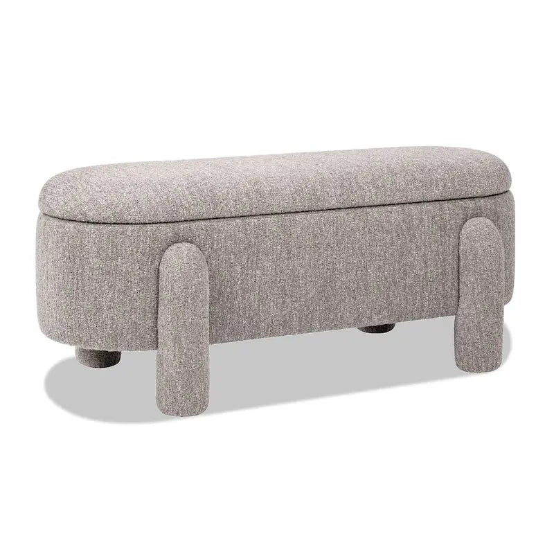 Hugo 49 Boucle Fully Upholstered Oval Storage Bench