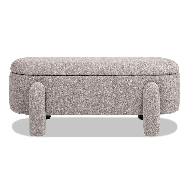 Hugo 49 Boucle Fully Upholstered Oval Storage Bench