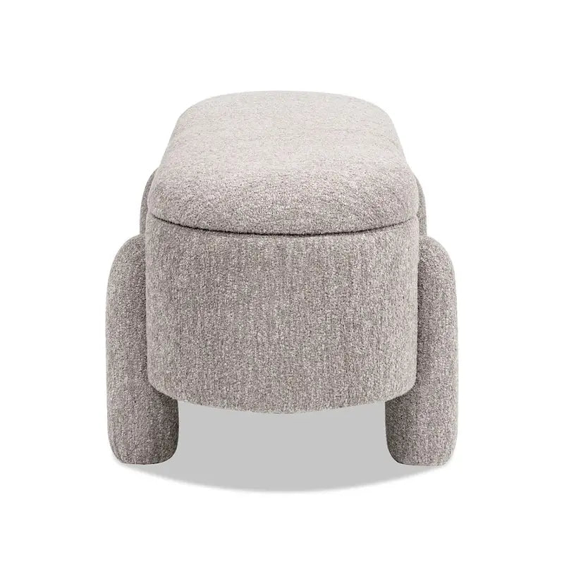 Hugo 49 Boucle Fully Upholstered Oval Storage Bench