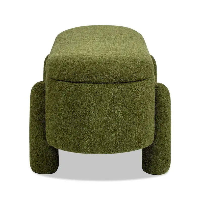 Hugo 49 Boucle Fully Upholstered Oval Storage Bench