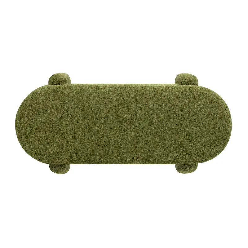 Hugo 49 Boucle Fully Upholstered Oval Storage Bench