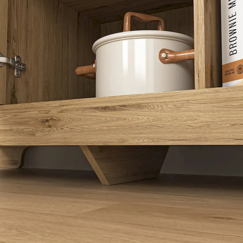 Storage Cabinet with 3 Doors, Wood Sideboard Buffet Storage with Adjustable Shelf, Anti-tip Kit Accent Cabinet
