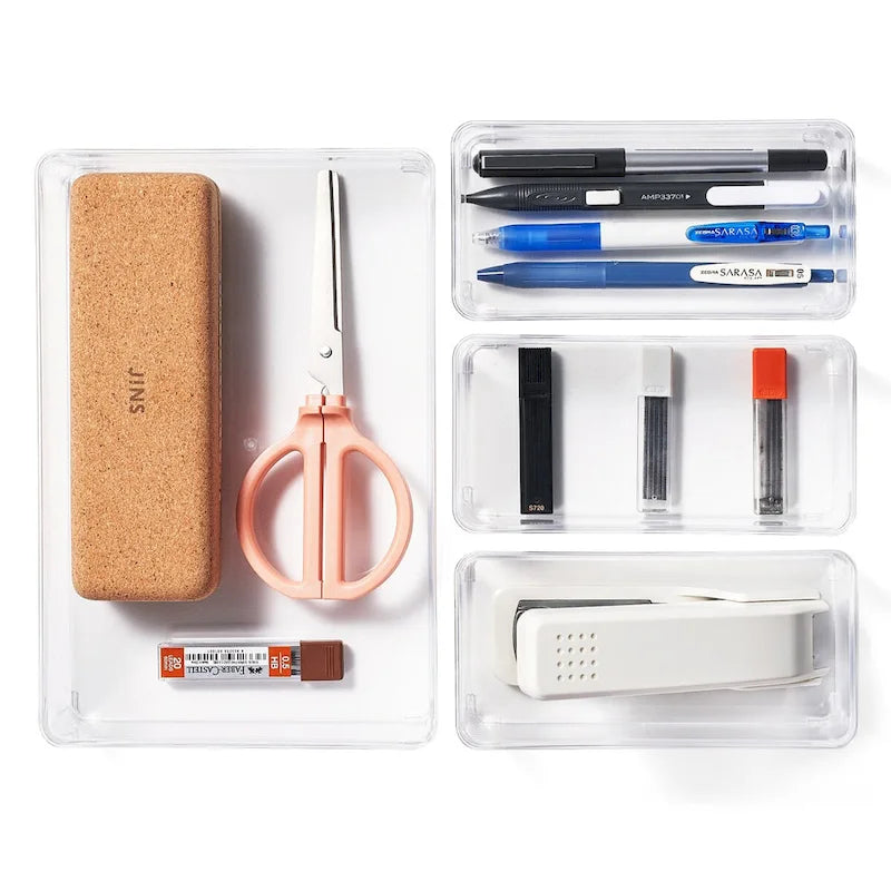 Clear Drawer Organizer Set for Office Storage