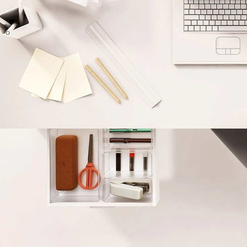 Clear Drawer Organizer Set for Office Storage