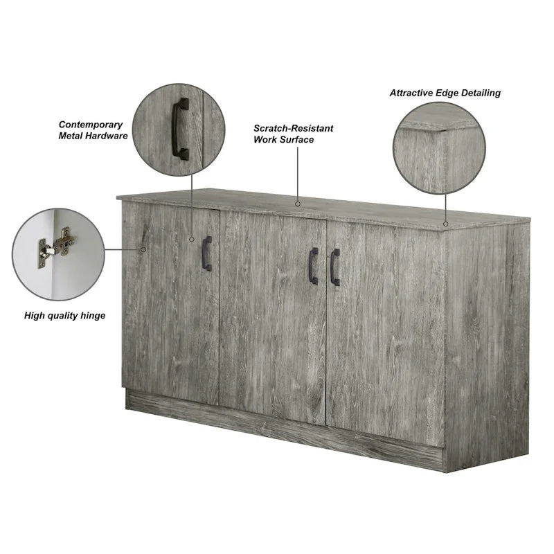Saint Birch Alaska 3-Door Credenza Storage Cabinet