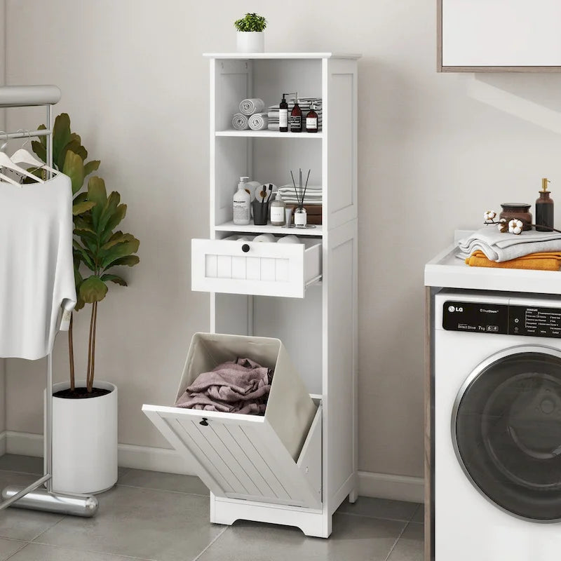 One-Drawer Tilt-Out Laundry Sorter Cabinet