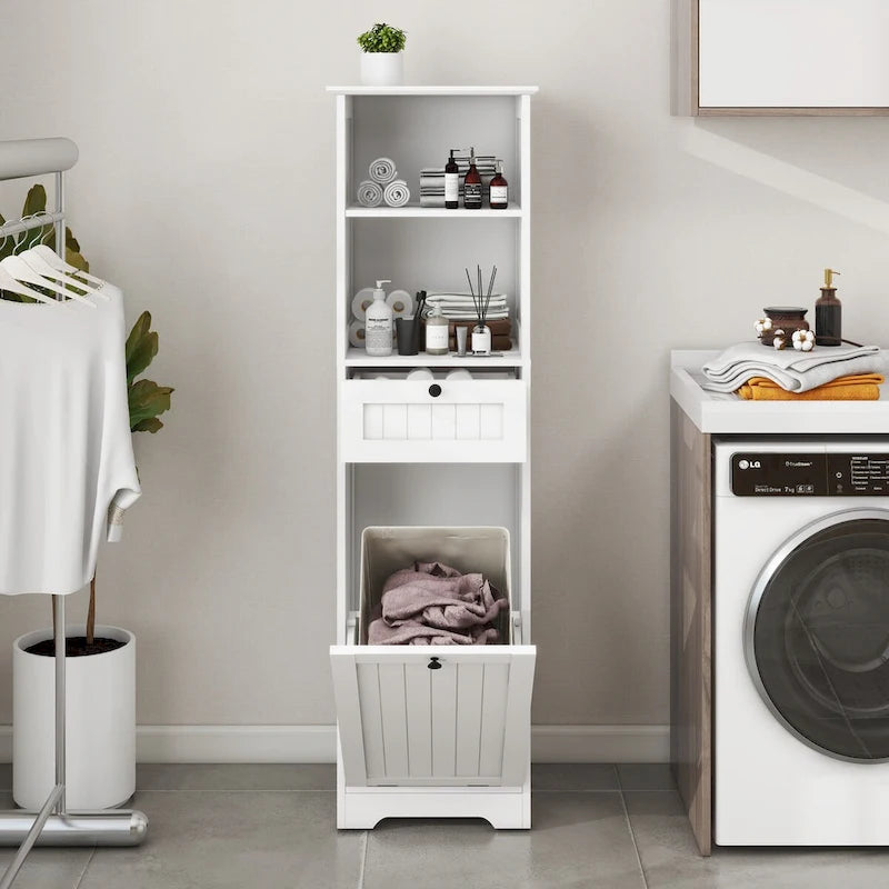 One-Drawer Tilt-Out Laundry Sorter Cabinet