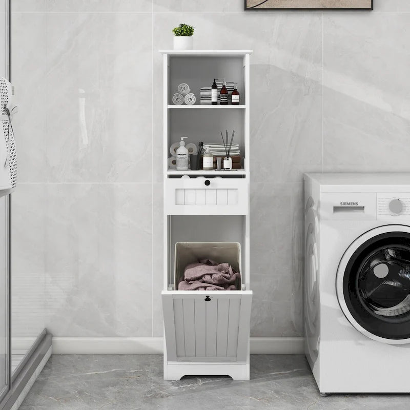 One-Drawer Tilt-Out Laundry Sorter Cabinet