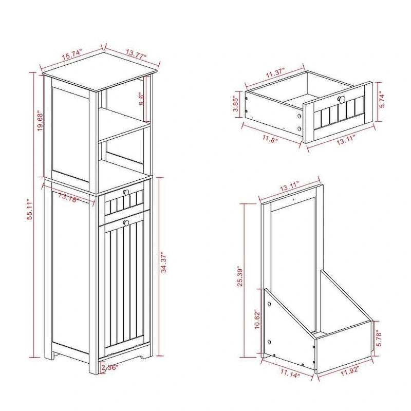 One-Drawer Tilt-Out Laundry Sorter Cabinet