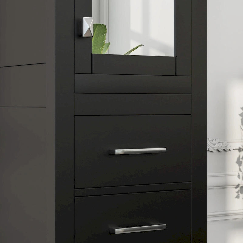 Eviva Aberdeen 18W x 20D x 72H Espresso Freestanding Linen Cabinet