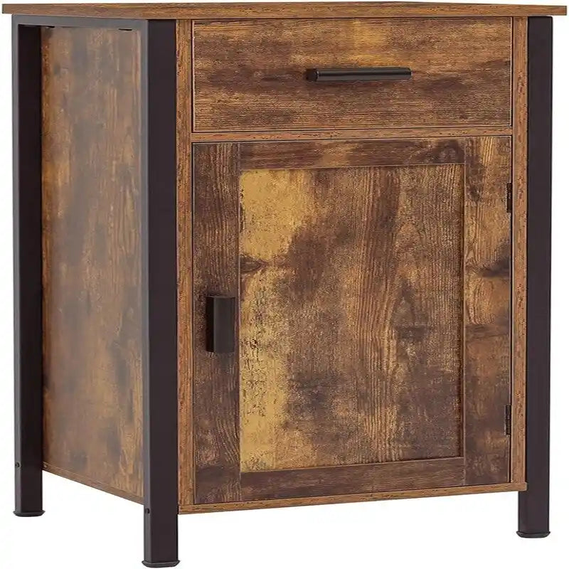 Narrow Floor Storage Cabinet with 1 Door and 1 Drawer - 11.8D x 13.8W x 31.5H