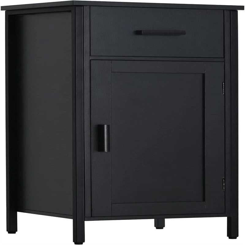 Narrow Floor Storage Cabinet with 1 Door and 1 Drawer - 11.8D x 13.8W x 31.5H