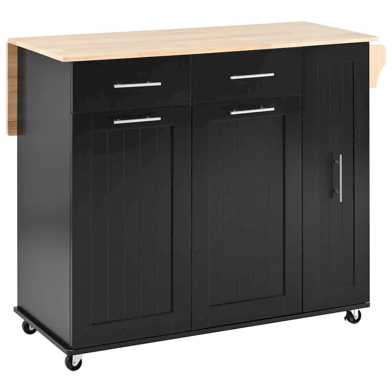 Kitchen Island with Drop Leaf,Kitchen Storage Cart with 3 Tier Pull Out Cabinet Organizer,Kitchen Cart on Wheels with Towel Rack