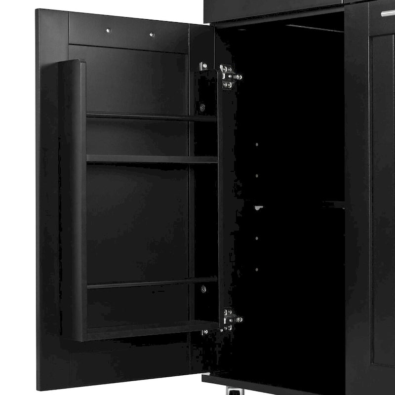 Kitchen Island with Drop Leaf,Kitchen Storage Cart with 3 Tier Pull Out Cabinet Organizer,Kitchen Cart on Wheels with Towel Rack