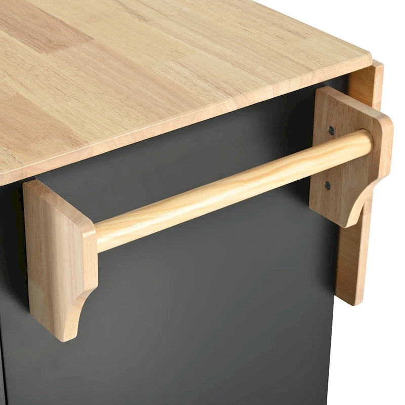 Kitchen Island with Drop Leaf,Kitchen Storage Cart with 3 Tier Pull Out Cabinet Organizer,Kitchen Cart on Wheels with Towel Rack