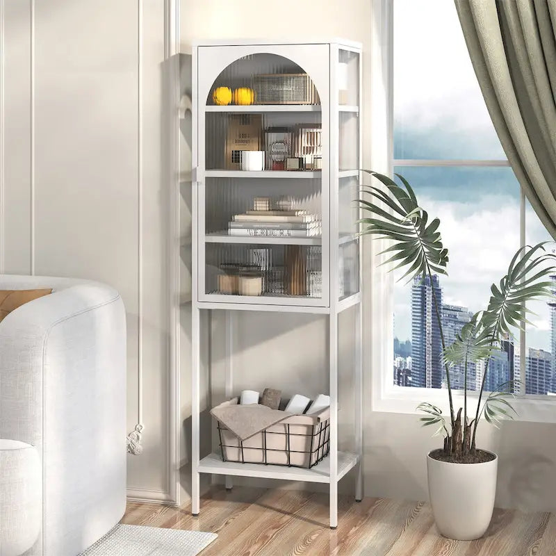 Metal Glass Door Display Storage Cabinet