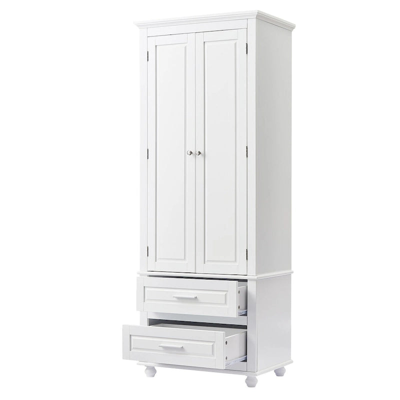 Tall Storage Cabinet with Two Drawers for Bathroom/Office