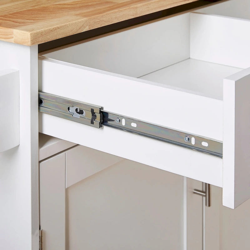 Rolling Kitchen Island with Divider and Internal Storage Rack