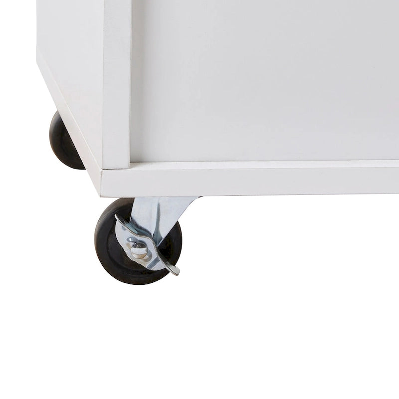 Rolling Kitchen Island with Divider and Internal Storage Rack