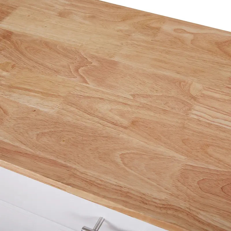 Rolling Kitchen Island with Divider and Internal Storage Rack
